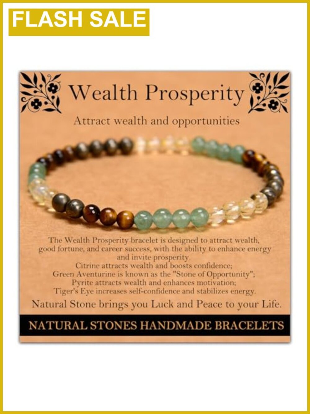 Handmade Natural Gemstone Elastic Bracelet Healing Crystal Stretch Unisex
